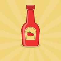 Ketchup Bottle, Isolated Background. vector