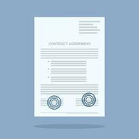 Contract Agreement, Isolated Background. vector