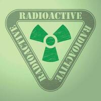 radioactivo advertencia etiqueta, aislado antecedentes. vector