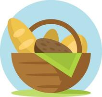 Bread Basket, Isolated Background. vector