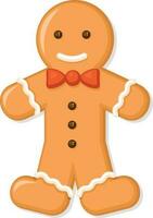 Gingerbread Man Biscuit, Isolated Background. vector