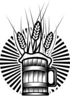 Beer And Barley, Isolated Background. vector