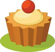 Cupcake Vector Clip Art, Isolated Background.