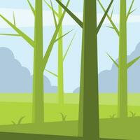 Forest Trees Vector Clip Art, Isolated Background.