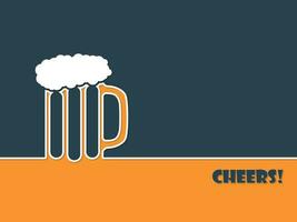 Cheers With Beer, Isolated Background. vector