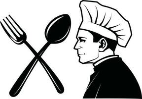 Restaurant Chef Vector Graphics, Isolated Background.