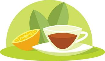 Lemon And Mint Tea, Isolated Background. vector