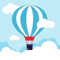 adventure day, air balloon, summer, card vector