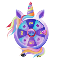 Wheel of fortune in the form of a unicorn for 2D game. Fortune spin. png