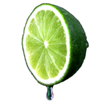 une moitié citron vert avec laissez tomber l'eau png