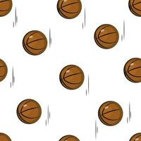 seamless pattern with basketball on white vector