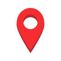 Red Location Pin 3D Style Isolated Vector Illustration