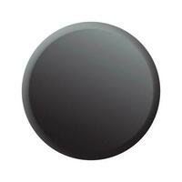 Black Circular Button Isolated Vector Icon Illustration