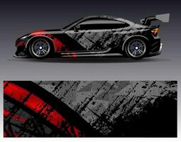 Car wrap design vector. Graphic abstract stripe racing background kit designs for wrap vehicle  race car  rally  adventure and livery vector