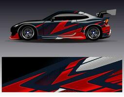 Car wrap design vector. Graphic abstract stripe racing background kit designs for wrap vehicle  race car  rally  adventure and livery vector