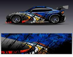 Car wrap design vector. Graphic abstract stripe racing background kit designs for wrap vehicle  race car  rally  adventure and livery vector