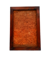 Brown wooden frame isolated on transparent background with clipping path or make selection. Mockup object and wood picture frame. png with transparency