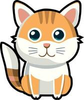 Funny cat and adorable kitten character vector design with flat color in white background suitable for sticker, cartoon and print design.