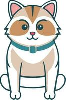 Funny cat and adorable kitten character vector design with flat color in white background suitable for sticker, cartoon and print design.