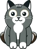 Funny cat and adorable kitten character vector design with flat color in white background suitable for sticker, cartoon and print design.