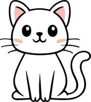 gracioso gato y adorable gatito personaje vector diseño con plano color en blanco antecedentes adecuado para pegatina, dibujos animados y impresión diseño.