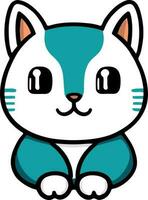 gracioso gato y adorable gatito personaje vector diseño con plano color en blanco antecedentes adecuado para pegatina, dibujos animados y impresión diseño.