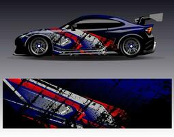 Car wrap design vector. Graphic abstract stripe racing background kit designs for wrap vehicle  race car  rally  adventure and livery vector