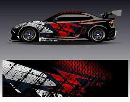 Car wrap design vector. Graphic abstract stripe racing background kit designs for wrap vehicle  race car  rally  adventure and livery vector