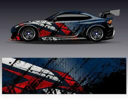 Car wrap design vector. Graphic abstract stripe racing background kit designs for wrap vehicle  race car  rally  adventure and livery vector