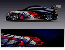 Car wrap design vector. Graphic abstract stripe racing background kit designs for wrap vehicle  race car  rally  adventure and livery vector