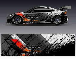 Car wrap design vector. Graphic abstract stripe racing background kit designs for wrap vehicle  race car  rally  adventure and livery vector