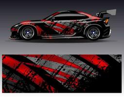 Car wrap design vector. Graphic abstract stripe racing background kit designs for wrap vehicle  race car  rally  adventure and livery vector