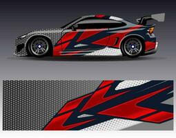 Car wrap design vector. Graphic abstract stripe racing background kit designs for wrap vehicle  race car  rally  adventure and livery vector