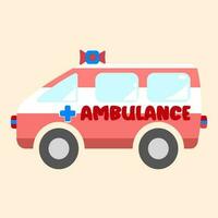 ambulancia emergencia coche en plano vector ilustración diseño