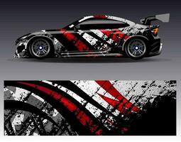 Car wrap design vector. Graphic abstract stripe racing background kit designs for wrap vehicle  race car  rally  adventure and livery vector