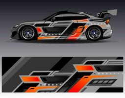 Car wrap design vector. Graphic abstract stripe racing background kit designs for wrap vehicle  race car  rally  adventure and livery vector