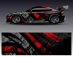 Car wrap design vector. Graphic abstract stripe racing background kit designs for wrap vehicle  race car  rally  adventure and livery vector