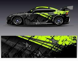 Car wrap design vector. Graphic abstract stripe racing background kit designs for wrap vehicle  race car  rally  adventure and livery vector