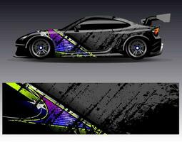 Car wrap design vector. Graphic abstract stripe racing background kit designs for wrap vehicle  race car  rally  adventure and livery vector