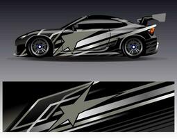 Car wrap design vector. Graphic abstract stripe racing background kit designs for wrap vehicle  race car  rally  adventure and livery vector