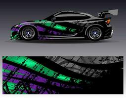 Car wrap design vector. Graphic abstract stripe racing background kit designs for wrap vehicle  race car  rally  adventure and livery vector