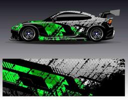 Car wrap design vector. Graphic abstract stripe racing background kit designs for wrap vehicle  race car  rally  adventure and livery vector