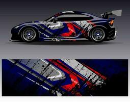 Car wrap design vector. Graphic abstract stripe racing background kit designs for wrap vehicle  race car  rally  adventure and livery vector