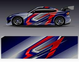 Car wrap design vector. Graphic abstract stripe racing background kit designs for wrap vehicle  race car  rally  adventure and livery vector