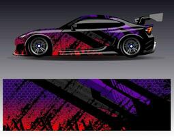 Car wrap design vector. Graphic abstract stripe racing background kit designs for wrap vehicle  race car  rally  adventure and livery vector