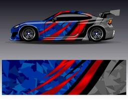 Car wrap design vector. Graphic abstract stripe racing background kit designs for wrap vehicle  race car  rally  adventure and livery vector