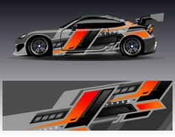 Car wrap design vector. Graphic abstract stripe racing background kit designs for wrap vehicle  race car  rally  adventure and livery vector