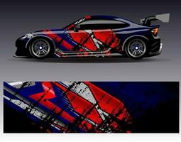 Car wrap design vector. Graphic abstract stripe racing background kit designs for wrap vehicle  race car  rally  adventure and livery vector