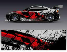 Car wrap design vector. Graphic abstract stripe racing background kit designs for wrap vehicle  race car  rally  adventure and livery vector