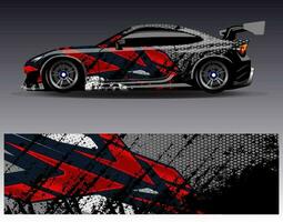 Car wrap design vector. Graphic abstract stripe racing background kit designs for wrap vehicle  race car  rally  adventure and livery vector